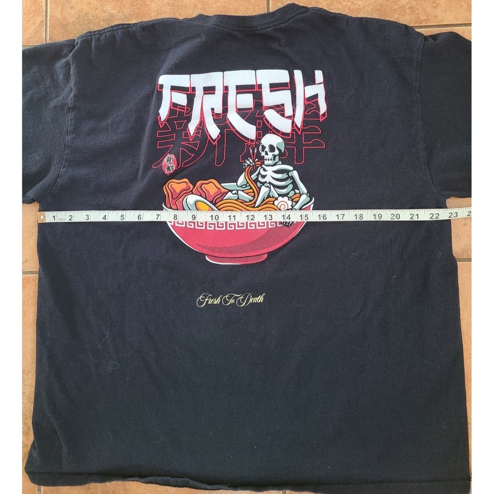 Retrofit Ramen Bowl FRESH Foodie‎ Lover Men's XL T Shirt Fresh to Death - Picture 6 of 6